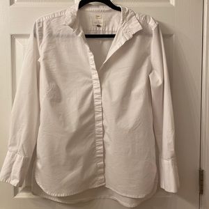 Loft Size L white button down shirt